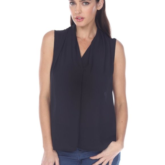 New Black Solid Lightweight Sleeveless Blouse - Picture 1 of 5
